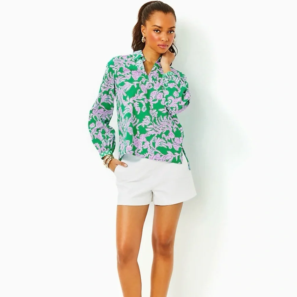 Lilly Pulitzer Jae Tunic Brazilian Green Salty Sandbar Print Size Small NWT $138 - Picture 3 of 5